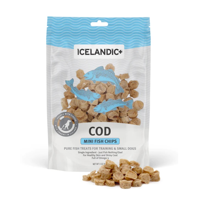 Icelandic+ Cod Mini Fish Chips For Training & Small Dogs 2.5oz