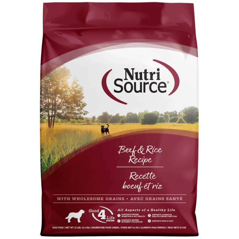 NutriSource Beef & Rice Dry Dog Food 12lb