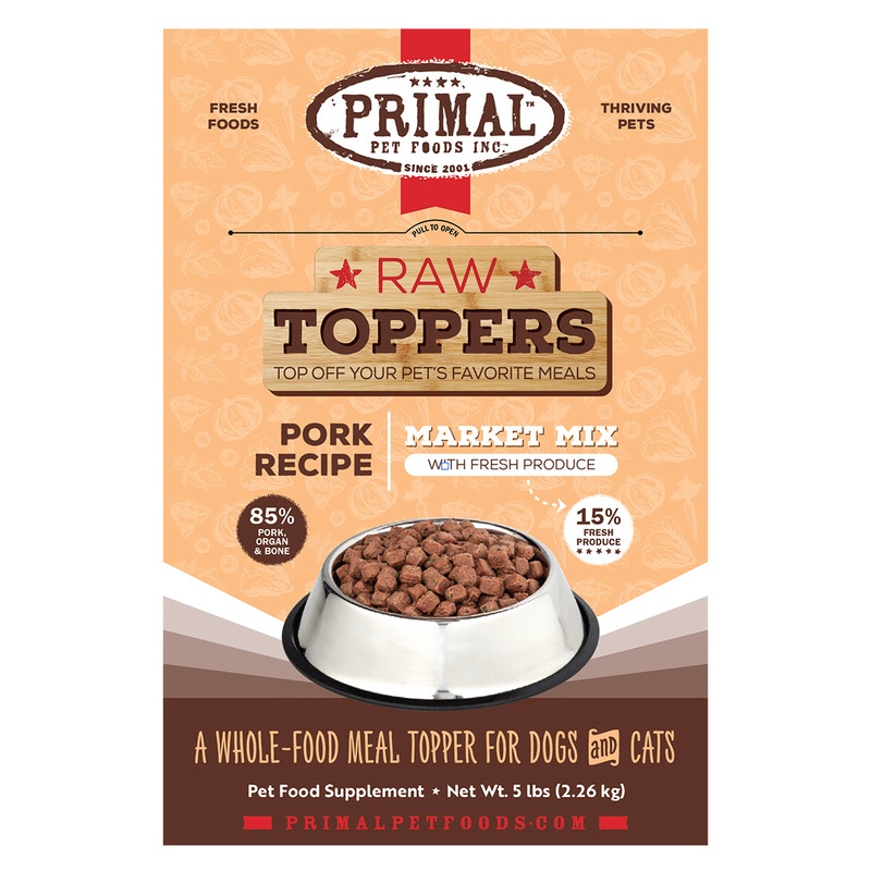 Primal Market Mix Pork Dog & Cat Frozen Food Topper 5lb