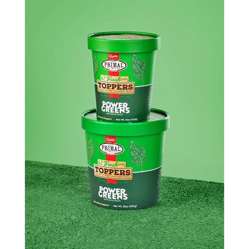 Primal Power Greens Fresh Meal Topper for Dogs & Cats 16oz