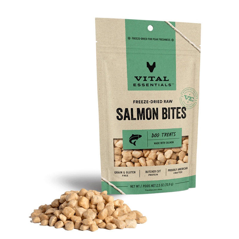Vital Essentials Freeze-Dried Salmon Bites Dog Treats 2.5oz