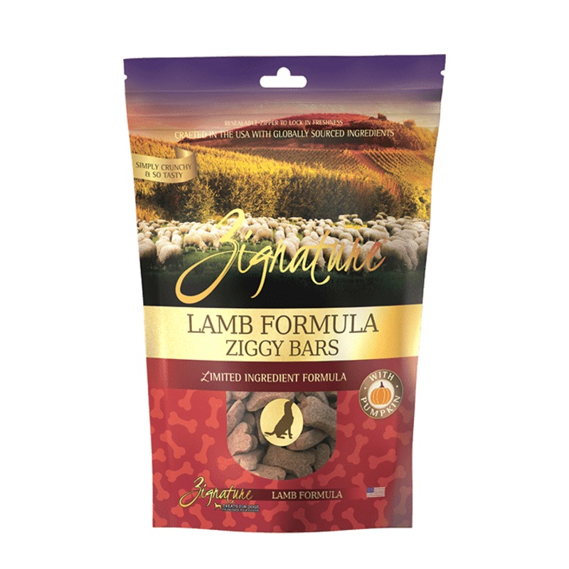 Zignature Ziggy Bar Biscuit Dog Treats - Lamb 12oz