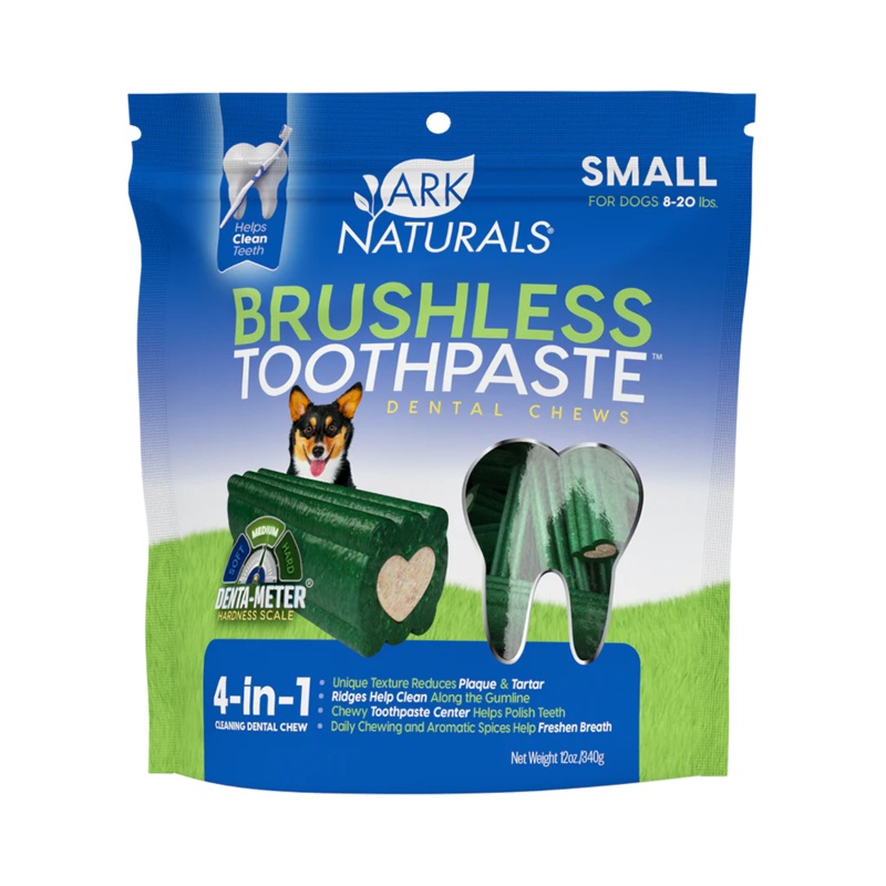 Ark Naturals Brushless Toothpaste Dental Chews for Dogs - Small 12oz