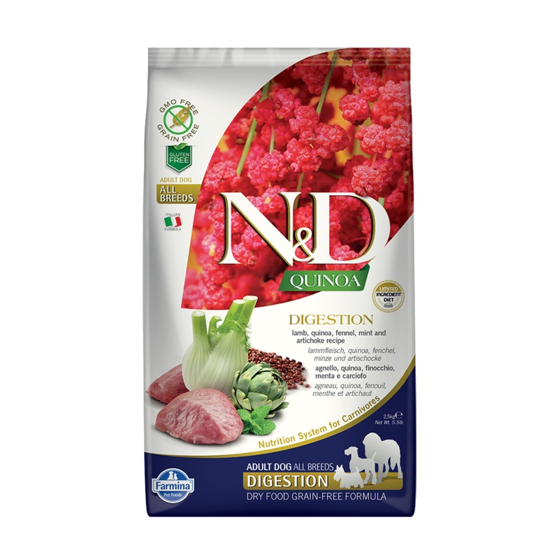 Farmina N&D Quinoa Digestion Lamb Mini Adult Dry Dog Food 5.5lb