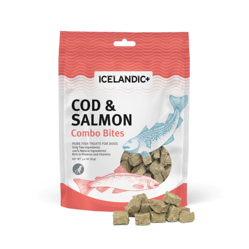 Icelandic+ Cod & Salmon Combo Bites Fish Dog Treats 3oz