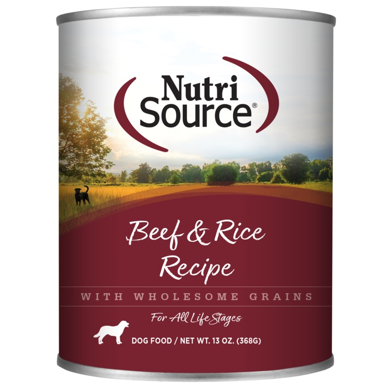 NutriSource Beef & Rice Wet Dog Food 13oz