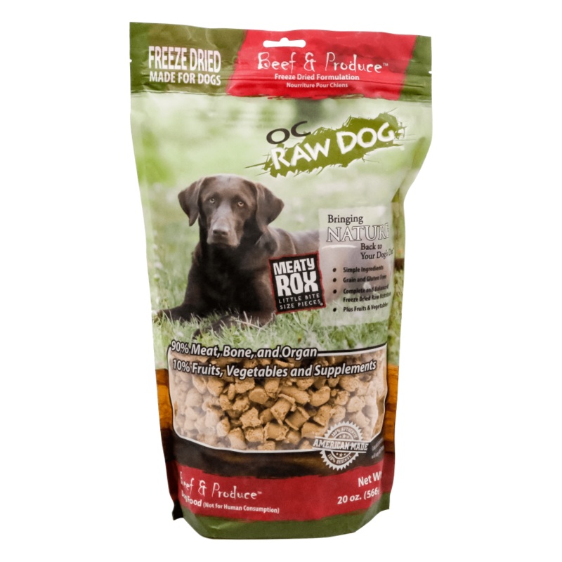 OC Raw Freeze-Dried Beef & Produce Rox for Dogs 20oz