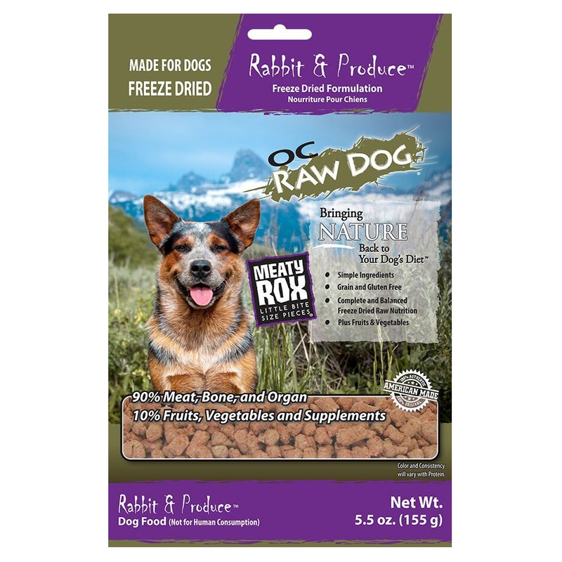 OC Raw Freeze-Dried Rabbit & Produce Rox for Dogs 5.5oz