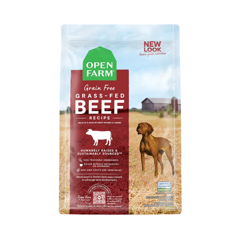 Open Farm Grass-Fed Beef Grain-Free Dry Dog Food 22lb