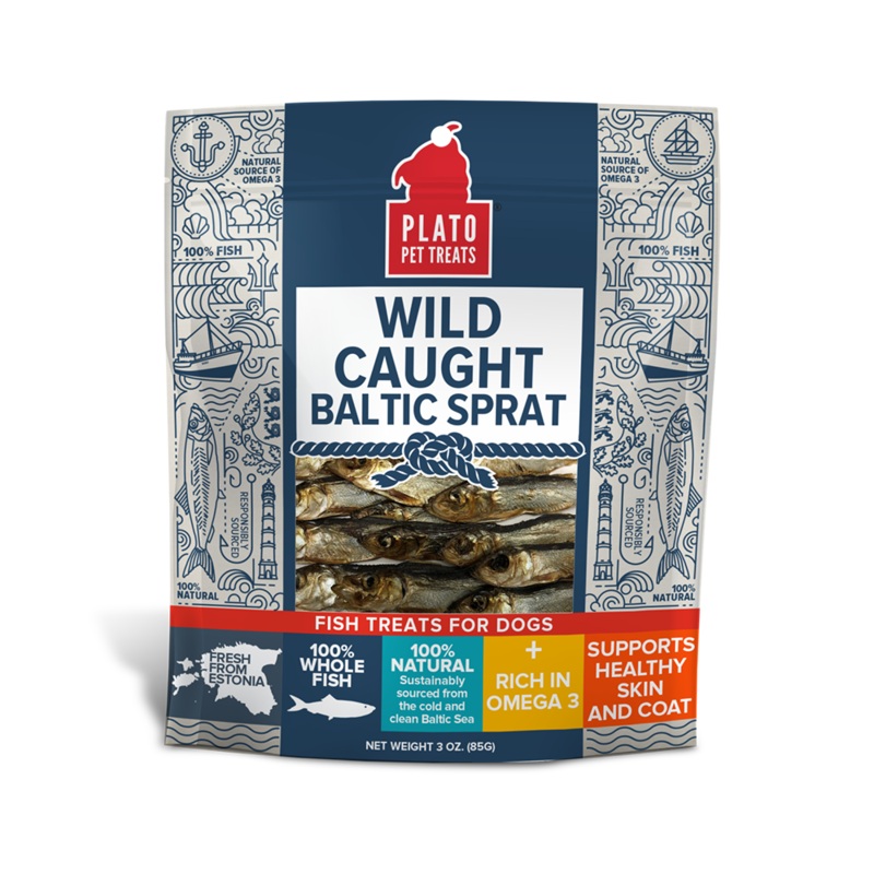 Plato Wild Caught Baltic Sprat Fish Dog Treats 3oz