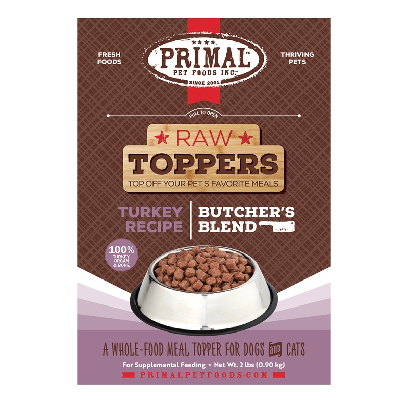 Primal Butcher's Blend Turkey Dog & Cat Food Topper 2lb