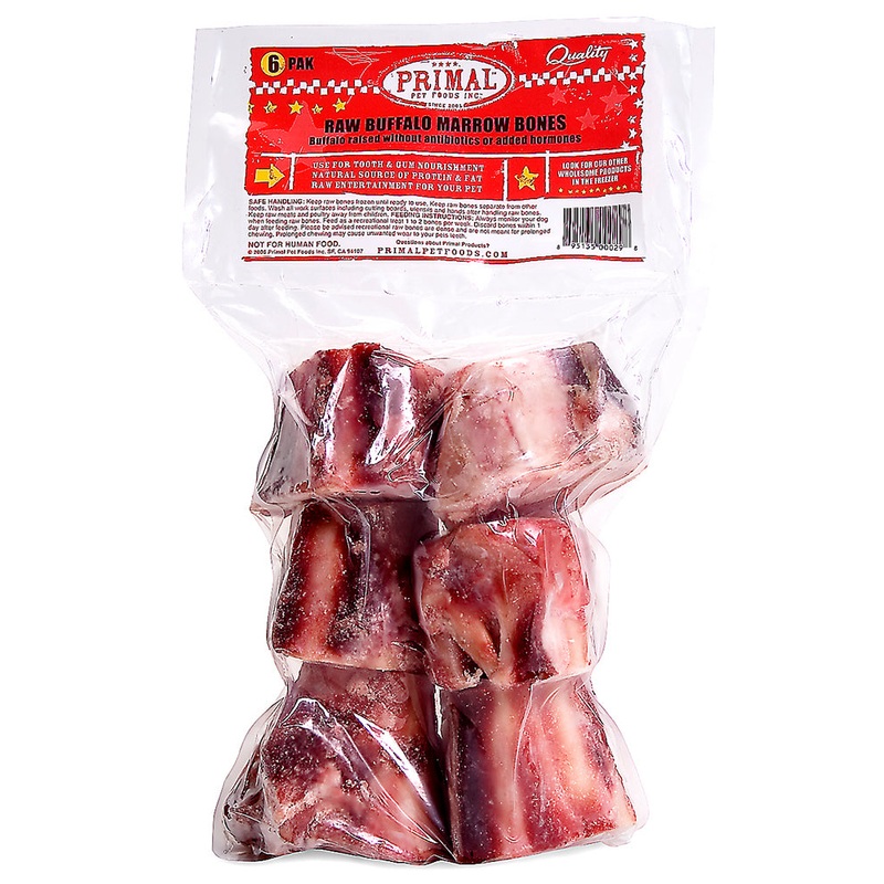 Primal Frozen Recreational 2" Buffalo Marrow Bones 6-Pack