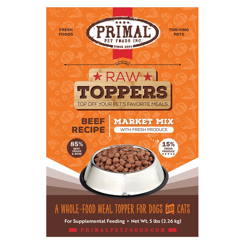 Primal Market Mix Beef Formula Dog & Cat Frozen Food Topper 5lb