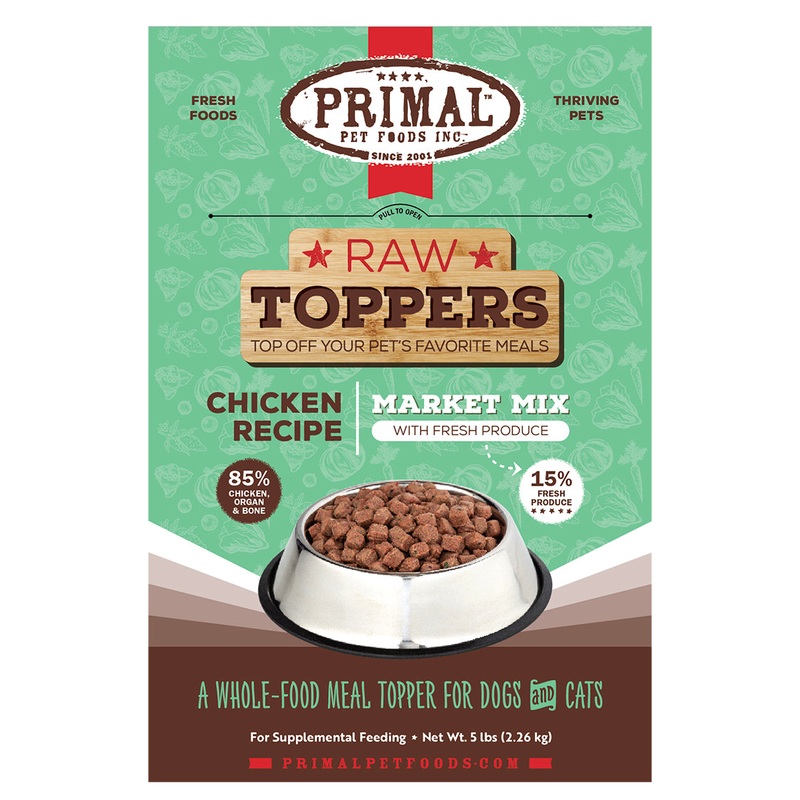 Primal Market Mix Chicken Dog & Cat Frozen Food Topper 5lb