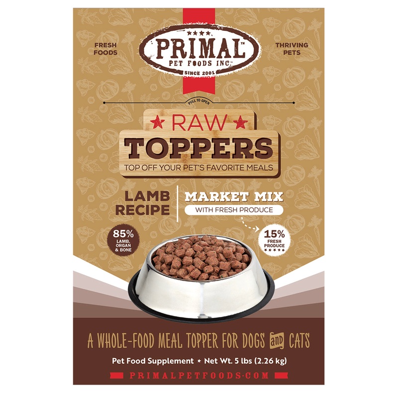 Primal Market Mix Lamb Dog & Cat Frozen Food Topper 5lb