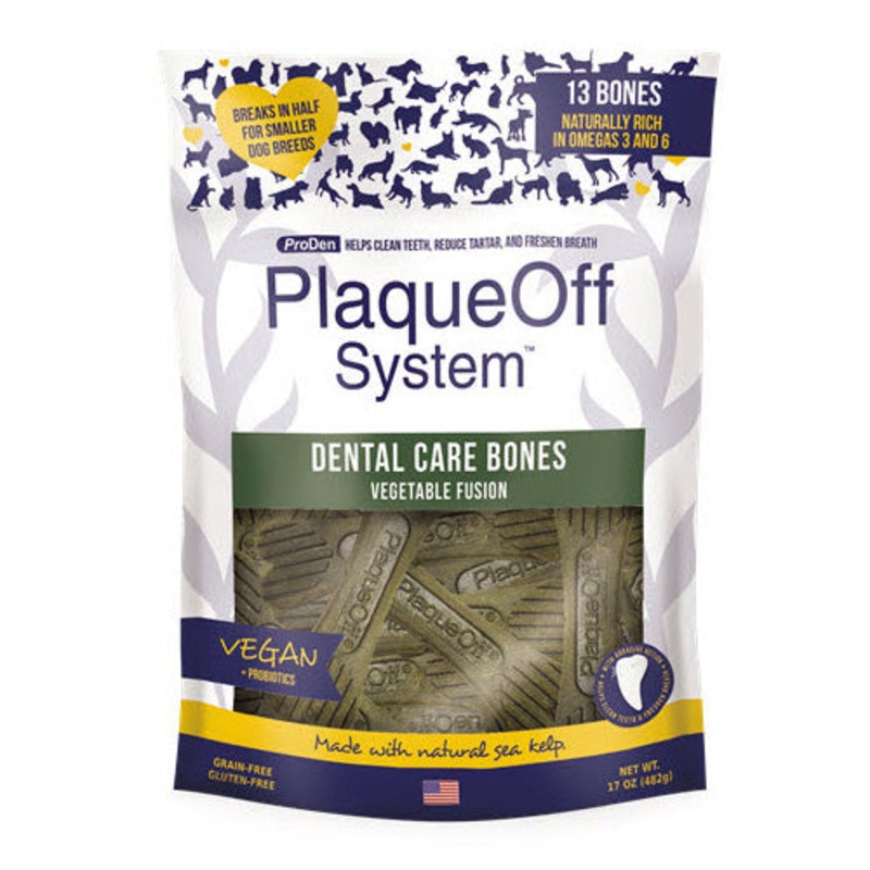 ProDen Plaque Off Dental Care Bones - Vegetable Fusion 17oz, 13 Bones
