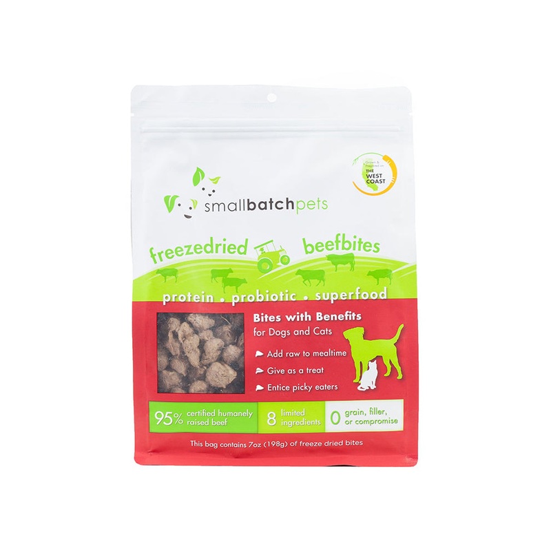 Small Batch Freeze-Dried Beef Bites for Dogs & Cats 7oz