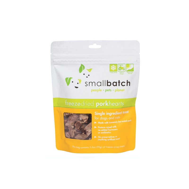 Small Batch Freeze-Dried Pork Hearts Dog & Cat Treats 3.5oz