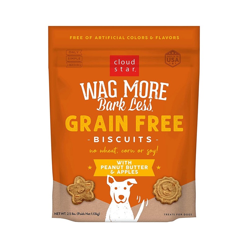 Wag More Bark Less Grain-Free Dog Biscuits: Peanut Butter & Apples 2.5lb