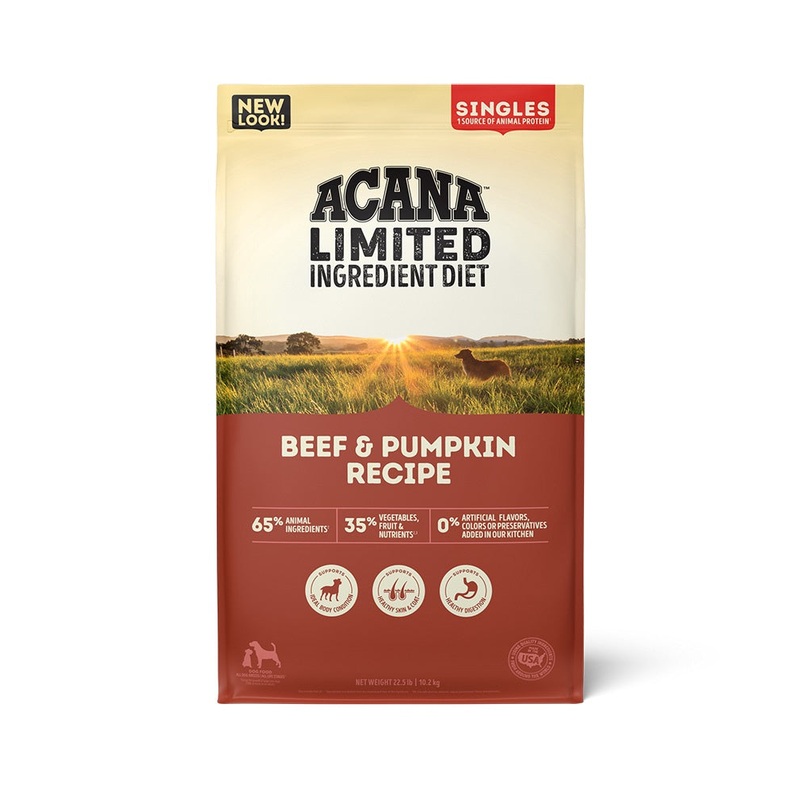 Acana Singles - Beef & Pumpkin Dry Dog Food 22lb