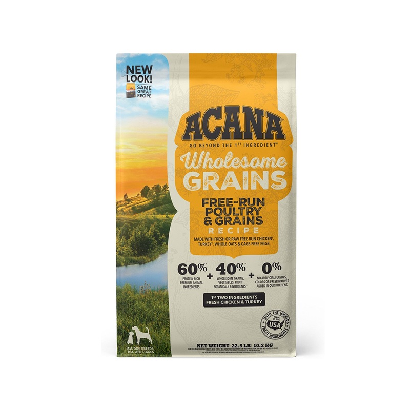 Acana Wholesome Grains Free-Run Poultry Dry Dog Food 22.5lb