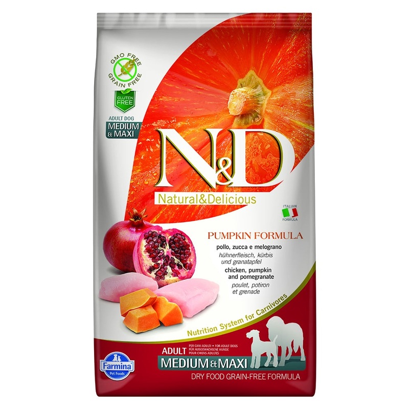 Farmina N&D Pumpkin Chicken & Pomegranate Adult Medium & Maxi Dry Dog Food 5.5lb