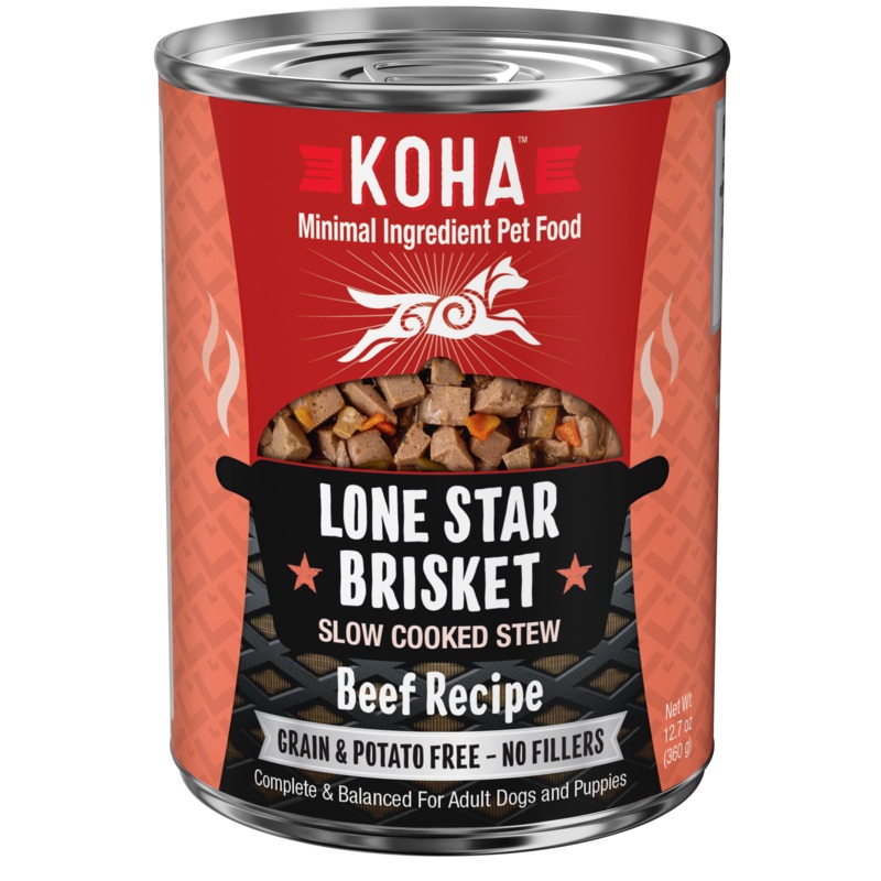 Koha Lone Star Brisket Slow Cooked Stew Wet Dog Food 12.7oz