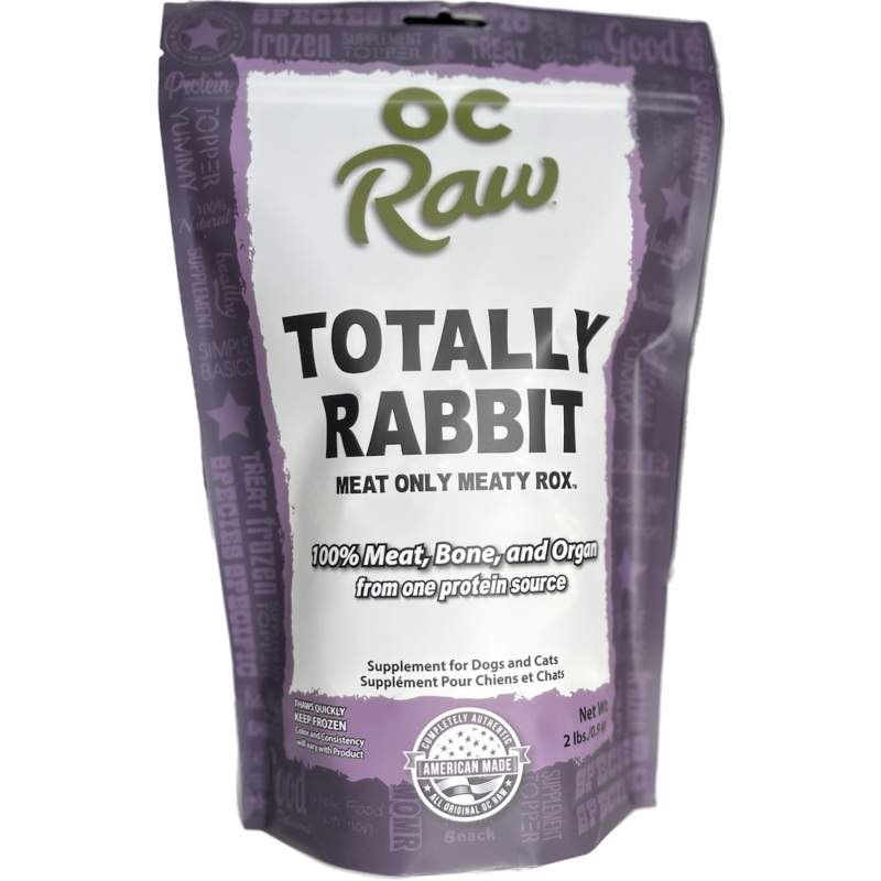 OC Raw Frozen Totally Rabbit Meaty Rox for Dogs & Cats 2lb