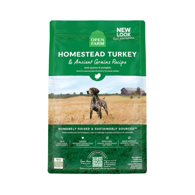 Open Farm Homestead Turkey Ancient Grains Dry Dog Food 22lb
