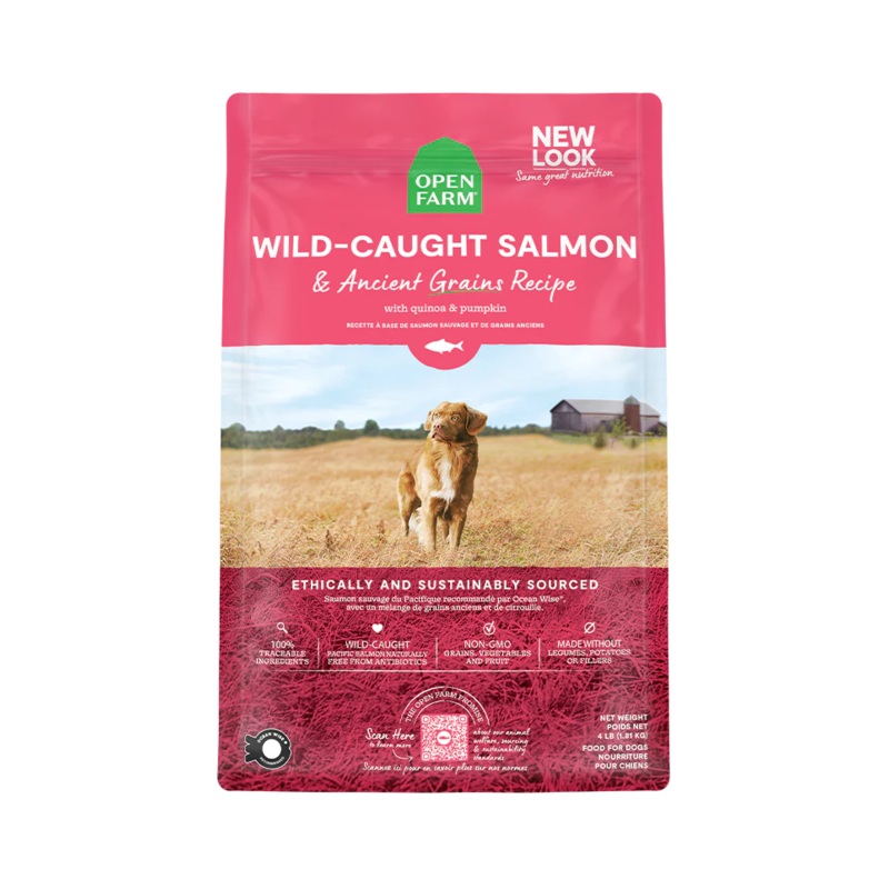 Open Farm Wild-Caught Salmon & Ancient Grains Dry Dog Food 22lb