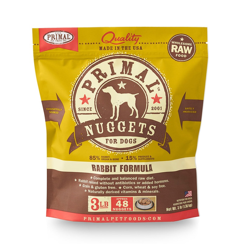 Primal Raw/Frozen Rabbit Nuggets Canine Formula 3lb