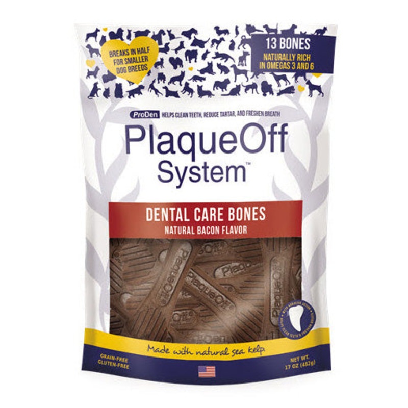 ProDen Plaque Off Dental Care Bones - Bacon Flavor 17oz, 13 Bones