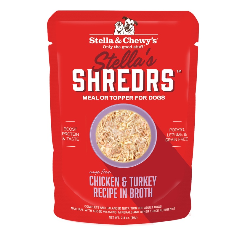 Stella & Chewy's Shredrs Chicken & Turkey Recipe in Broth 2.8oz