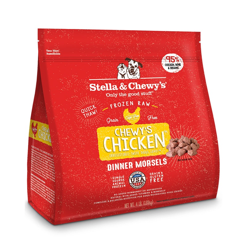 Stella & Chewys Frozen Chicken Dog Dinner Morsels for Dogs 4lb