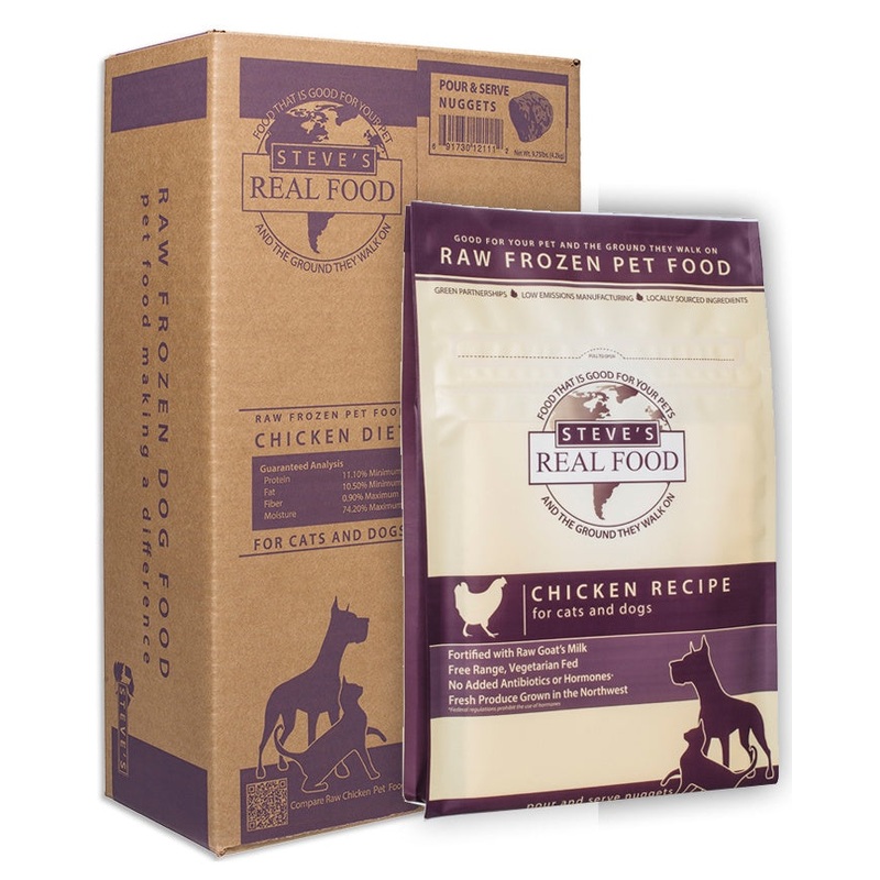 Steve's Real Food Frozen Chicken Nuggets Dog & Cat Food 9.75lb