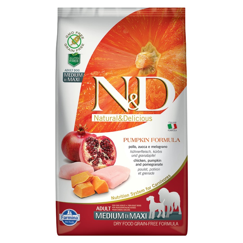 Farmina N&D Pumpkin Chicken & Pomegranate Adult Medium & Maxi Dry Dog Food 26.4lb