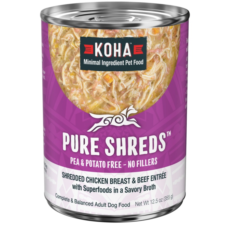 Koha Pure Shreds Chicken Breast & Beef Entree for Dogs 12.5oz