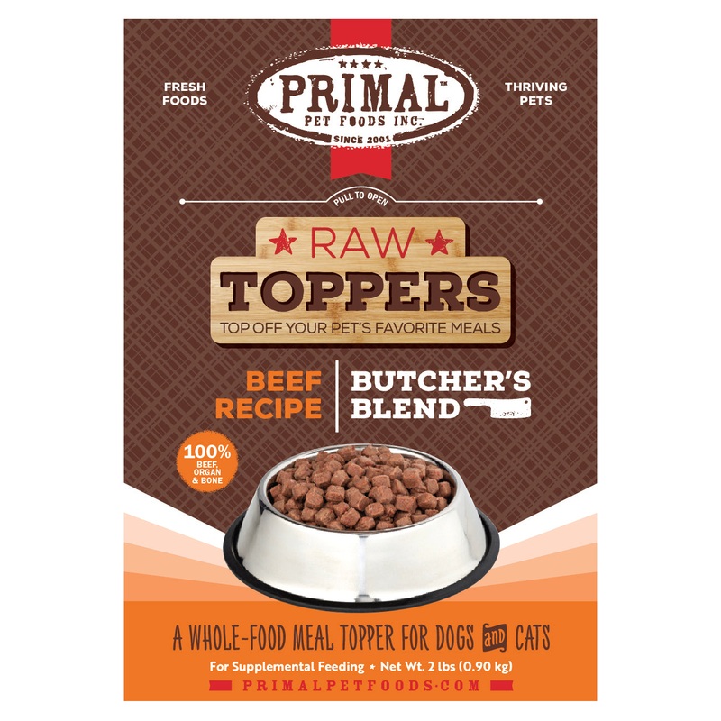 Primal Butcher's Blend Beef Dog & Cat Food Topper 2lb