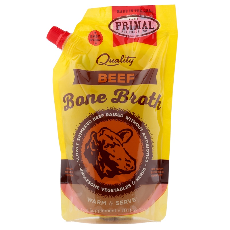 Primal Frozen Beef Bone Broth for Dogs & Cats 20oz