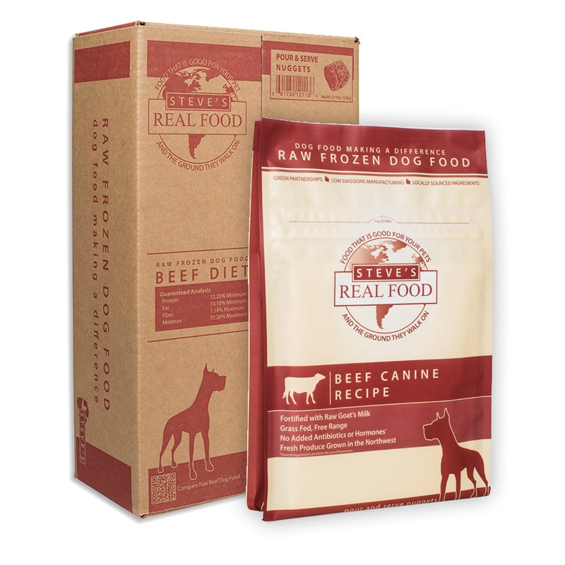 Steve's Real Food Frozen Beef Dog & Cat Nuggets 9.75lb