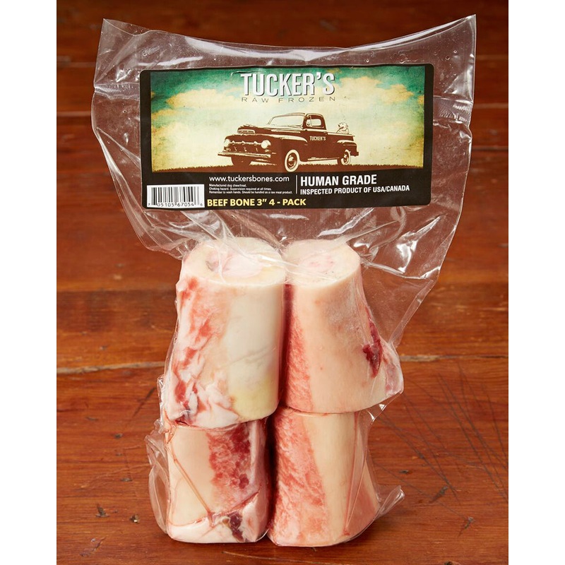 Tucker's Raw Frozen Beef Marrow Bone 3" 4 Pack