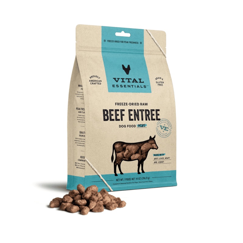 Vital Essentials Dog Nibs - Freeze-Dried Raw Beef Entree