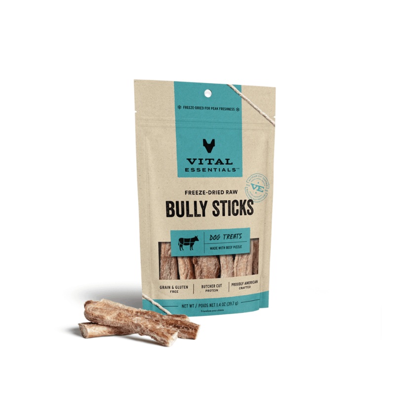 Vital Essentials Dog Treats - Freeze-Dried Raw Bully Sticks