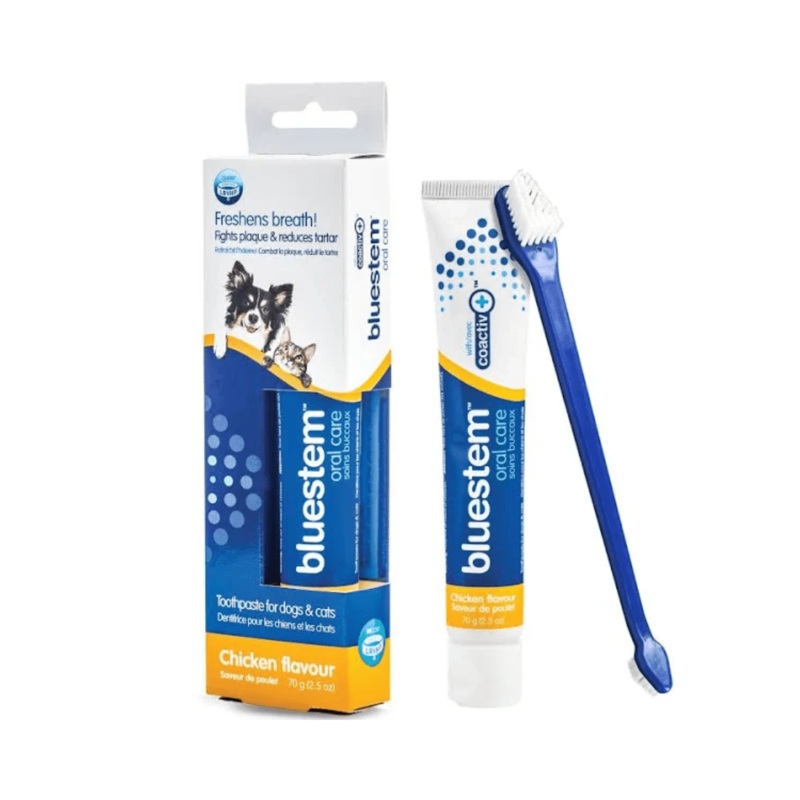 Bluestem Dog & Cat Oral Care - Chicken Flavor Toothpaste & Toothbrush