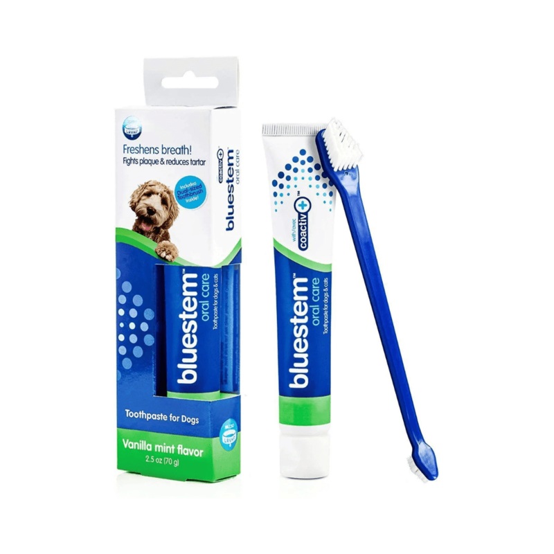 Bluestem Dog Oral Care - Vanilla Mint Flavor Toothpaste & Toothbrush