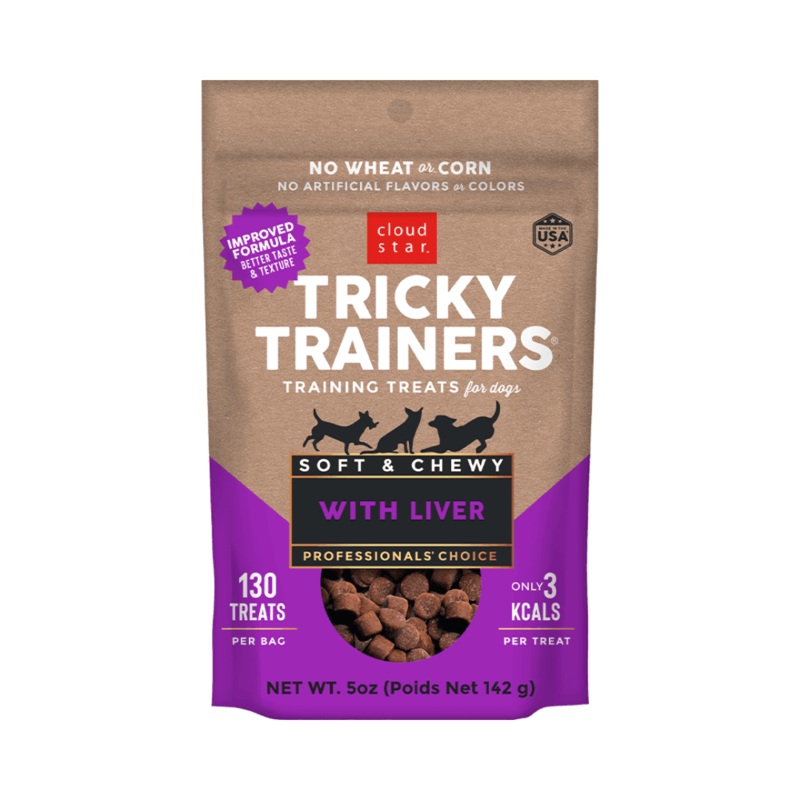 Cloud Star Dry Dog Treats - Tricky Trainers Soft & Chewy with Liver
