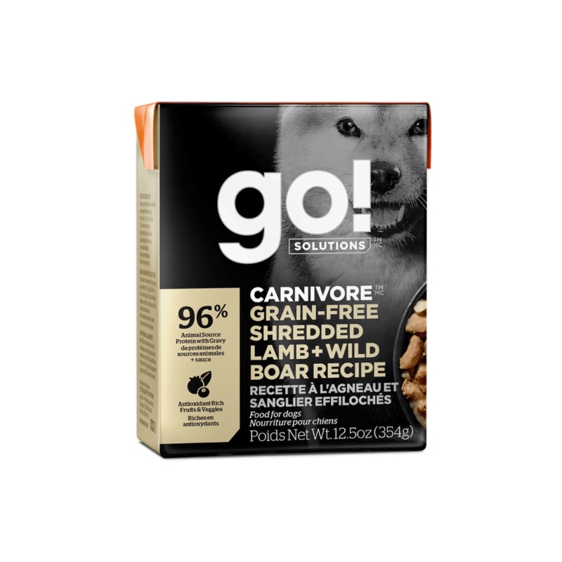 Go! Wet Dog Food - Carnivore Grain-Free Shredded Lamb and Wild Boar Recipe