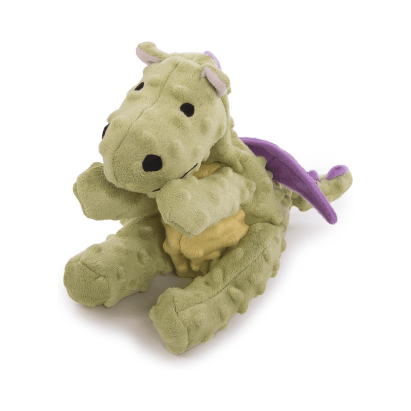 goDOG Dog Toys - Dragon Plush Lime Green