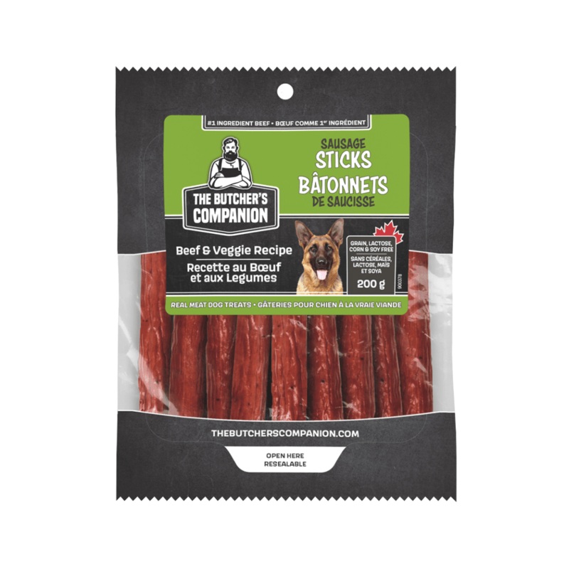 The Butcher's Companion Dog Treats - Sticks Beef & Veggie Recipe
