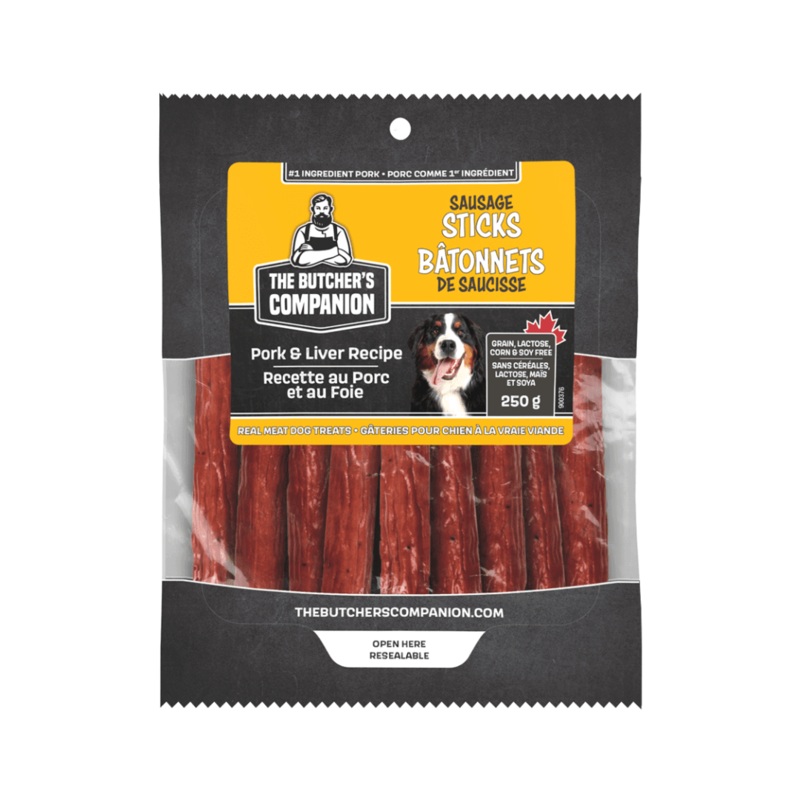 The Butcher's Companion Dog Treats - Sticks Pork & Liver Recipe